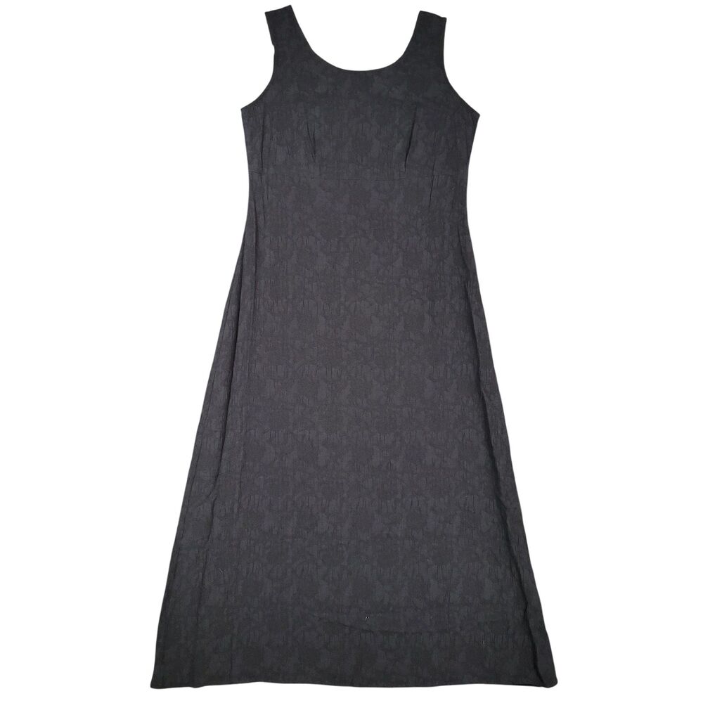 Vintage K STUDIO Black Y2K Babydoll Sleeveless Tank Maxi Dress Grunge SIZE 8